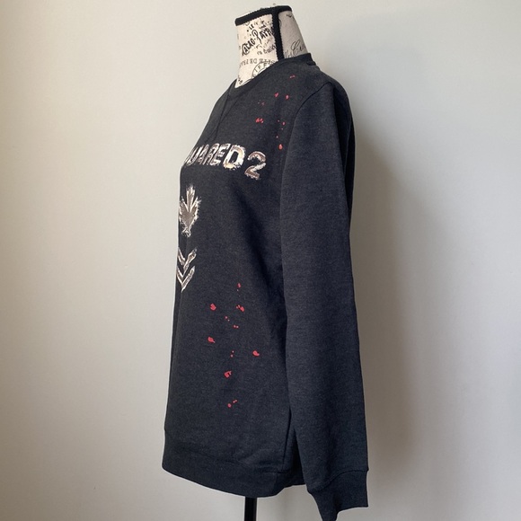 DSQUARED2 Paint Splatter Crew Neck Sweatshirt - Picture 2 of 6